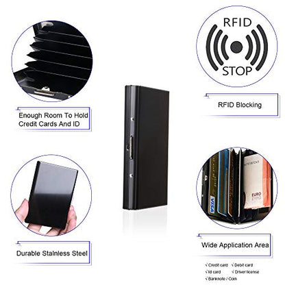 Vicloon Metal Card Holder Wallet,Ultra Thin Stainless Steel Metal Wallets RFID Blocking Credit Card Wallet Holder for Men & Women,Best Card Protector