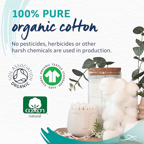 Lil-Lets Cotton Wool Round Pads, 100 Count, Certified Organic, 100% Pure Cotton Wool, Soft and Absorbent, Gentle on Skin, Dermatologically Tested