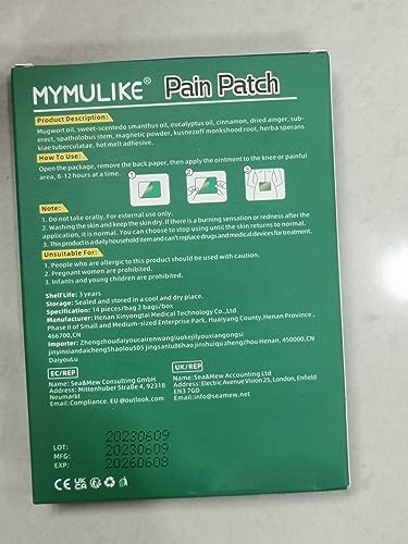 MYMULIKE 24Pcs Pain Relief Heat Patches – Fast-Acting, Long-Lasting Relief for Back, Neck, Shoulder & Knee Pain