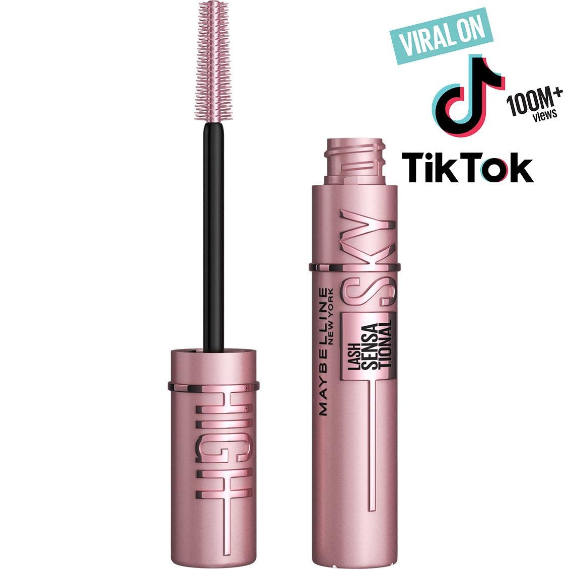 Maybelline New York Lash Sensational Sky High Mascara, Volumising & Lengthening Mascara, Washable Flake-Free Formula Infused with Bamboo Extract & Fibres, 7 ml, Shade: 01, Black