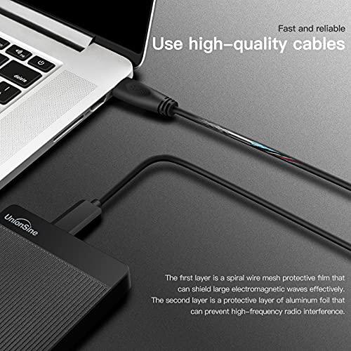 UnionSine External Hard Drive 500GB Ultra Slim Portable USB 3.0 HDD StorageCompatible for PC,Mac, Laptop, Xbox, Xbox one, PS4(Black) HD2510