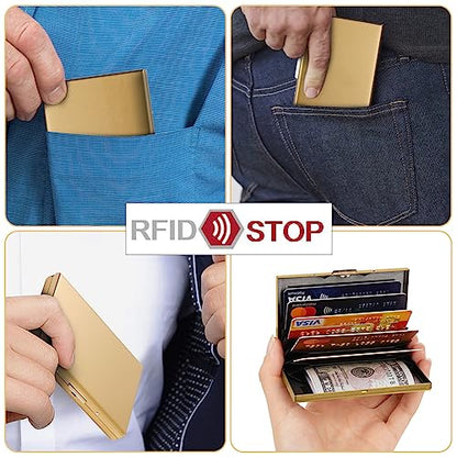Vicloon Metal Card Holder Wallet,Ultra Thin Stainless Steel Metal Wallets RFID Blocking Credit Card Wallet Holder for Men & Women,Best Card Protector