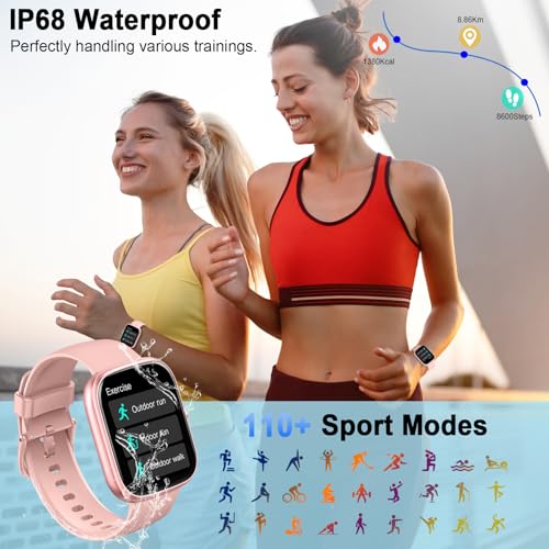 Smart Watch for Men Women Answer/Make Calls, 1.91" Fitness Watch with Heart Rate Sleep Monitor, Step Counter Fitness Tracker, 110+ Sports Activity Trackers IP68 Waterproof Smartwatches for Android IOS