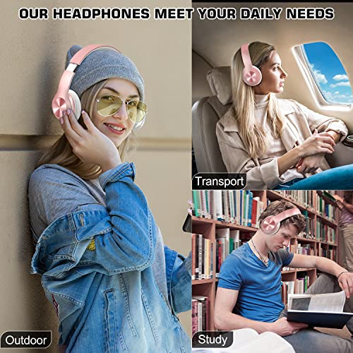 Moobesthy Wireless Headphones Over Ear, Bluetooth Headphones Over Ear, 60H Playtime Headphones Wireless Bluetooth with 6 EQ Modes, Headphones with Mic