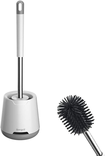 Silicone Toilet Brushes & Holders, Deep Cleaner, Toilet Brush with Quick Drying Holder Set for Bathroom