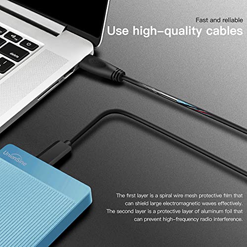 UnionSine External Hard Drive 500GB Ultra Slim Portable USB 3.0 HDD StorageCompatible for PC,Mac, Laptop, Xbox, Xbox one, PS4(Black) HD2510