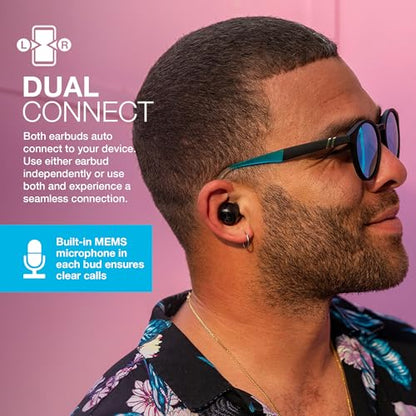 JLab Go Air Pop+ True Wireless Earbuds – Bluetooth Earphones with 35H Playtime, USB-C Charging Case, EQ3 Sound & Multipoint, Black