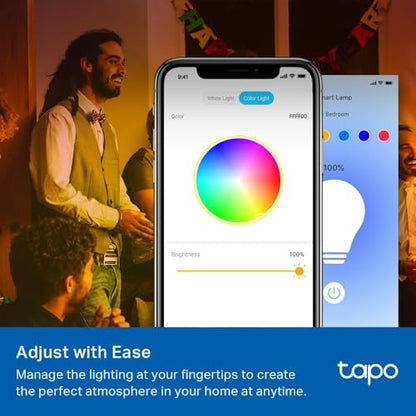 Tapo Smart Bulb, Smart WiFi LED Light, B22, 8.3W, Works with Amazon Alexa(Echo and Echo Dot) and Google Home, Colour-Changeable, No Hub Required (Tapo L530B) [Energy Class F], Multicolor