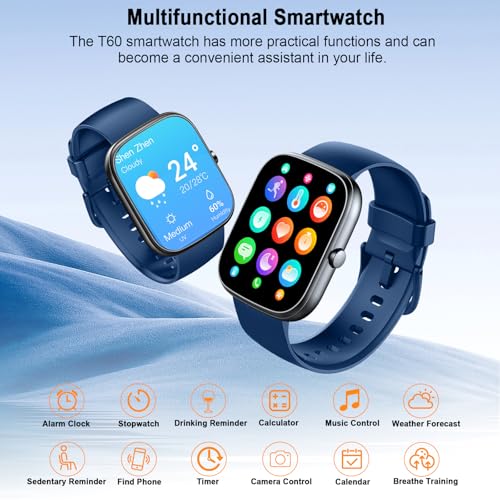 Smart Watch for Men Women Answer/Make Calls, 1.91" Fitness Watch with Heart Rate Sleep Monitor, Step Counter Fitness Tracker, 110+ Sports Activity Trackers IP68 Waterproof Smartwatches for Android IOS