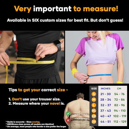 MEDiBrace Back Support Belt Back Brace for Lower Lumbar Pain Relief for Men and Women - Medical Grade Orthopaedic Waist Compression for Sciatica Nerve, Scoliosis