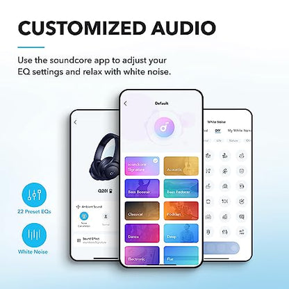 Soundcore by Anker Hybrid Active Noise Cancelling Wireless Over-Ear Headphones – Foldable Bluetooth with Hi-Res Audio, Powerful Bass & Customizable App Controls