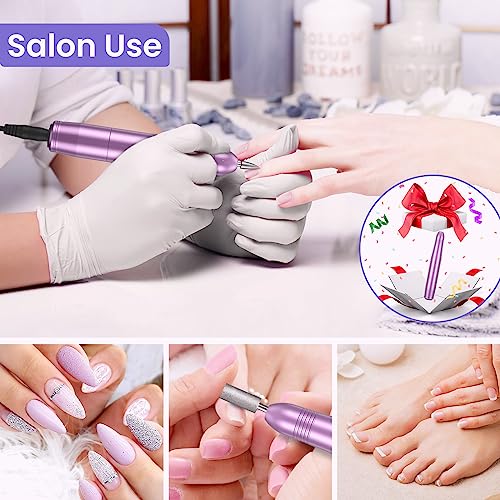 Electric Nail Files, Professional Nail Drill for Acrylic Nails Gel, Electric Nail Drill 20000 RPM, Adjustable Speed E File for Nails, Electric Manicure Pedicure Kit Gifts for Beginner Girl Women Mum