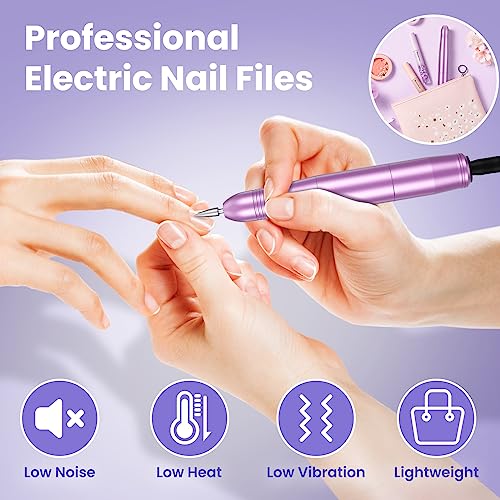 Electric Nail Files, Professional Nail Drill for Acrylic Nails Gel, Electric Nail Drill 20000 RPM, Adjustable Speed E File for Nails, Electric Manicure Pedicure Kit Gifts for Beginner Girl Women Mum