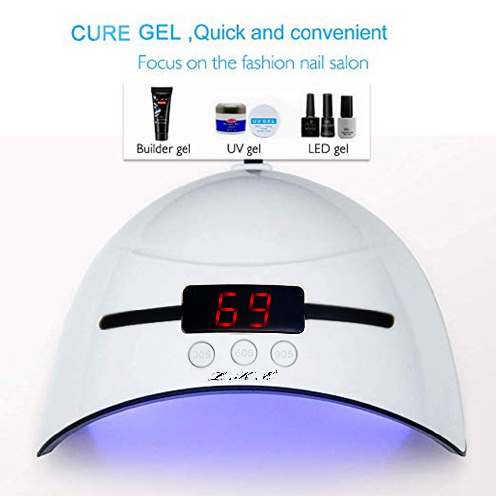 LED UV Nail Lamps for Gel Nail Polish Nail Dryer Curing Lamp with 3 Timers Auto Sensor LED Digital Display USB Plug Carry Convenient