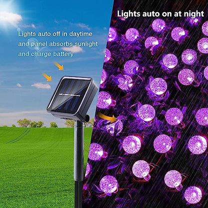 Solar Garden Lights Outdoor, 36ft 60 LED Solar String Lights Waterproof, Solar Powered Crystal Ball Indoor/Outdoor Fairy Lights Decorative Lights for Garden, Patio, Yard, Festival, Parties (White)