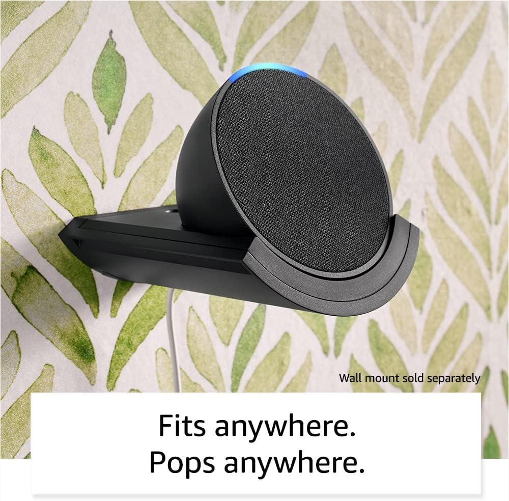 Echo Pop | Play your favourite music and easily control your smart home with Alexa | Charcoal