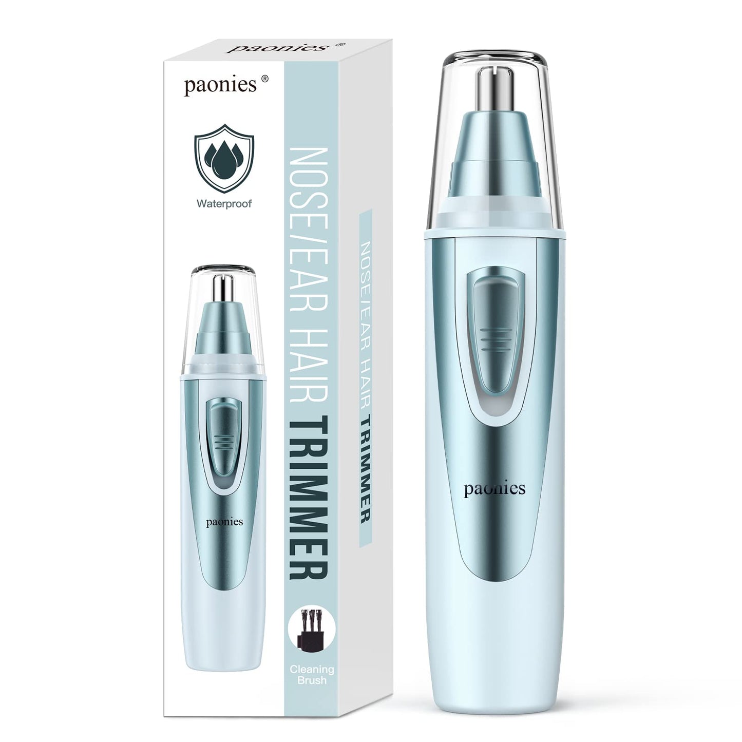 Ear and Nose Hair Trimmer Clipper, 2024 Professional Painless Eyebrow & Facial Hair Trimmer for Men Women, Battery-Operated Trimmer with IPX7 Waterproof, Dual Edge Blades for Easy Cleansing