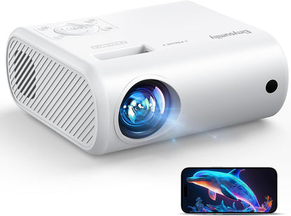 Mini Projector Portable 20000 Lux Projector 4K Supported 180° Rotation & Auto Keystone, Outdoor Compatible with TV Stick/Windows/iOS/Android/HDMI/USB (1080P)