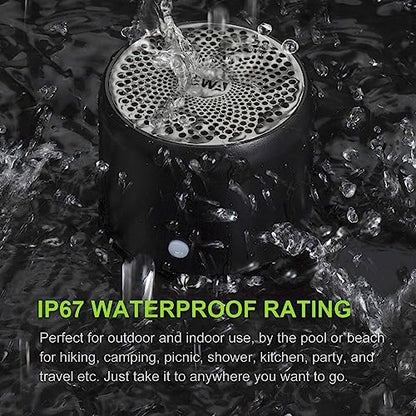 EWA A106 Pro Wireless Mini Bluetooth Speaker with Travel Case – IP67 Waterproof, Custom Bass Radiator, Portable & Loud (Black)