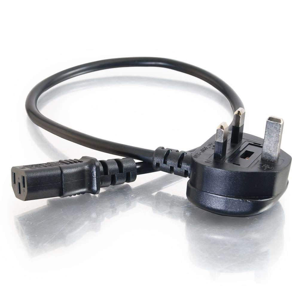 C2G 88513 2 Metre UK Power Cable (IEC320C13 to BS 1363) 6 Foot Kettle Lead/Power Cord, Black