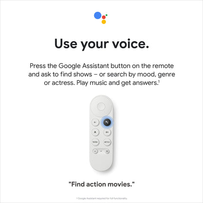 Chromecast with Google TV (4K) Snow – Stream Netflix, NOWTV & More in 4K HDR with Voice Search
