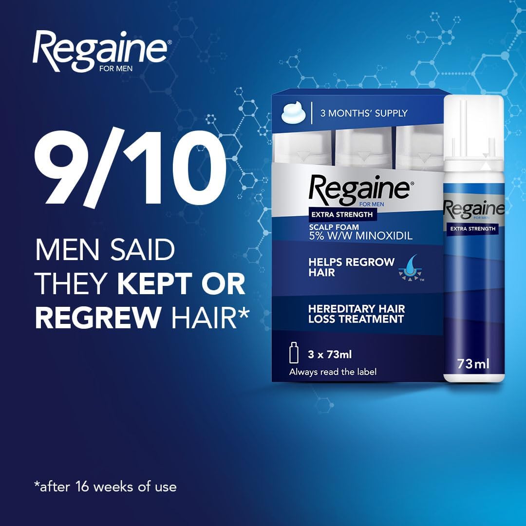 Regaine For Men Hair Regrowth Foam 3 x 73ml (Packing May Vary)