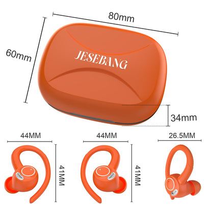 Jesebang Wireless Earbuds Bluetooth 5.3 – HiFi Stereo Sound with ENC Mic, Sport Ear Hooks, 40H Playtime, Dual LED Display