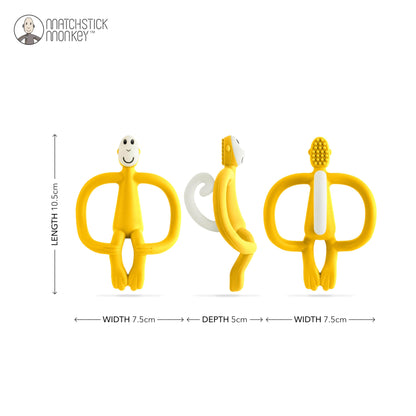 Matchstick Monkey, Original Teether & Gel Applicator, Antimicrobial Silicone Teething Toys for Baby, Easy to Grip, BPA Free, 3 Months Old+, 10.5 cm, Green Monkey