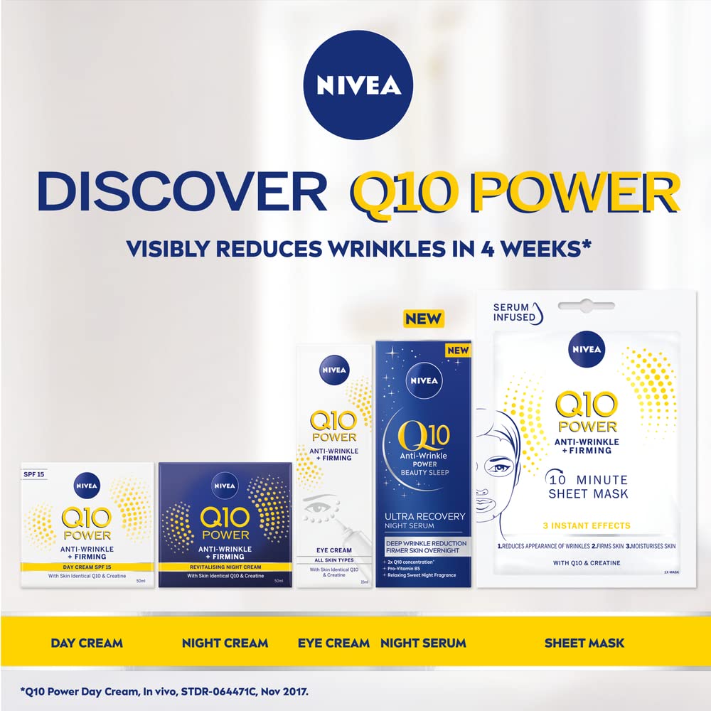 NIVEA Q10 Anti-Wrinkle Power Expert Wrinkle Filler Serum (15ml), Face Serum with Pure Coenzyme Q10 and Bioxifill Peptides Reduces Fine Lines and Wrinkles in 5 Minutes