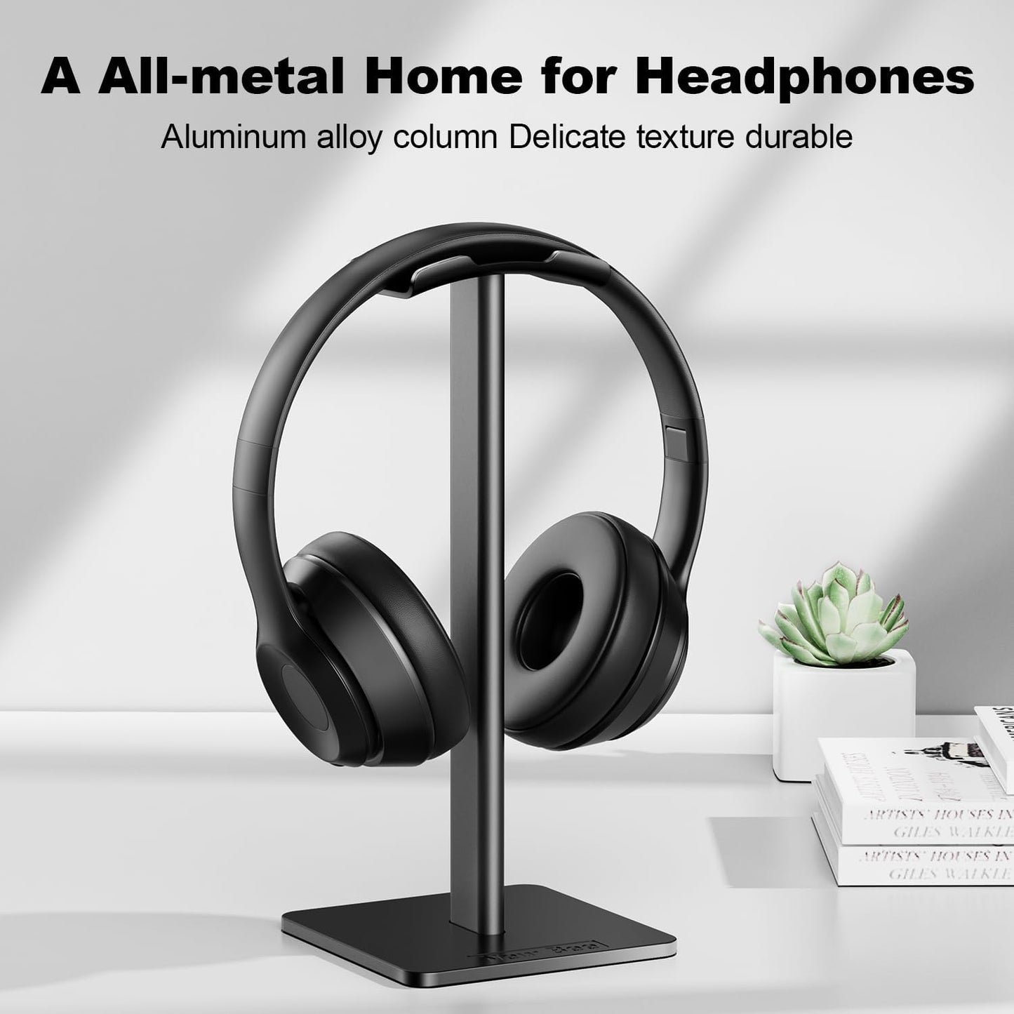 New Bee Headphone Stand Headset Stand Headphone Holder Universal Aluminum Gaming Headset Holder Earphone Display Earbuds Mount For All Headphones (Black)