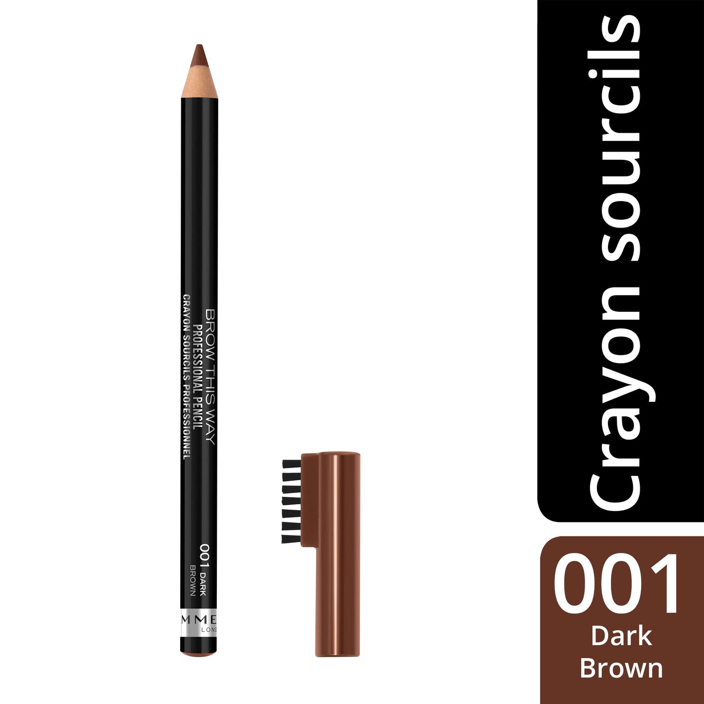 Rimmel Soft Kohl Kajal Professional Eyeliner Pencil, Sable Brown, 1.2g