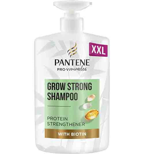 Pantene Biotin&Bamboo Shampoo,Grow Strong |For Dry Damaged Hair |Helps Reduce Hair Loss,1L