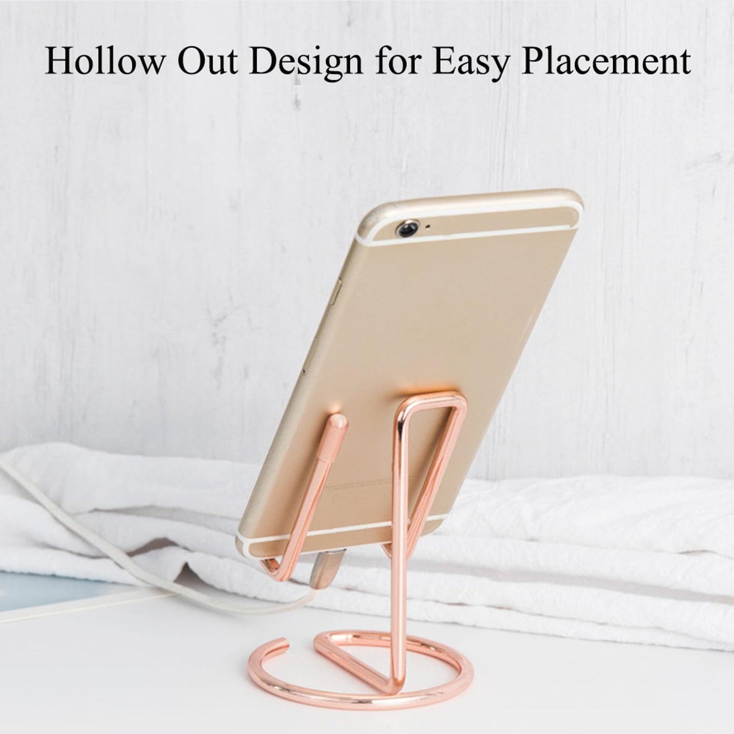 SEIWEI Gold Metal Cell Phone Stand Vertical Business Card Display Holder Desktop Holder Stand for Office, Home, Exhibition, Meeting