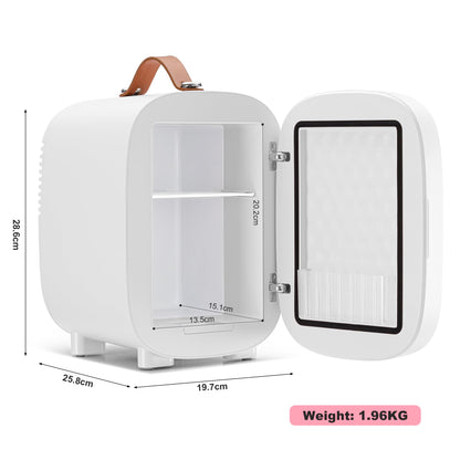 Enventor 4L Mini Fridge – LED Mirror Skincare Cooler & Warmer, AC/DC, Portable Cosmetic Fridge for Home, Car & Travel (Pink)