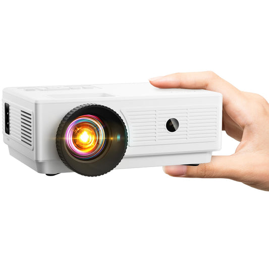 Mini Projector, Cibest HD 1080P Supported Movie Projector, 2024 Upgraded 15000 Lux Home Theater Video Projector Compatible with iOS/Android Phone/Tablet/Laptop/PC/TV Stick/Box/USB Drive/DVD