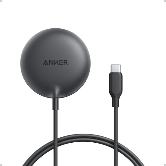 Anker Zolo Magnetic Wireless Charger – Qi2 Certified 15W MagSafe-Compatible Pad with 5ft USB-C Cable for iPhone 16/15/14/13 Series & AirPods (Adapter Not Included)