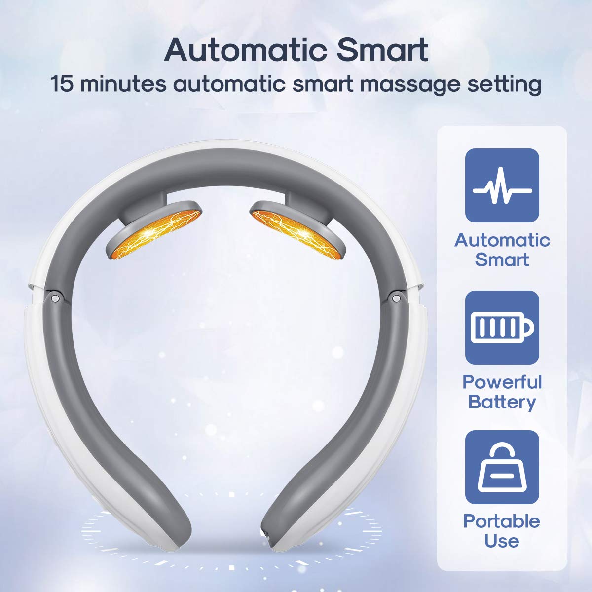 Neck Massager for Neck Pain,Intelligent Portable Neck Massager with Heat Function,USB Charging Neck Relax Massager,Massage at Home,Outdoor,for Women and Men