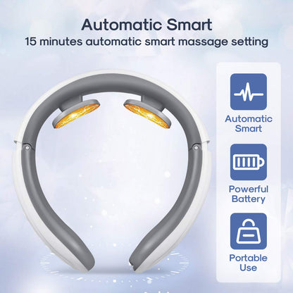 Neck Massager for Neck Pain,Intelligent Portable with Heat Function,USB Charging Neck Relax Massager,at Home,Outdoor,for Women and Men