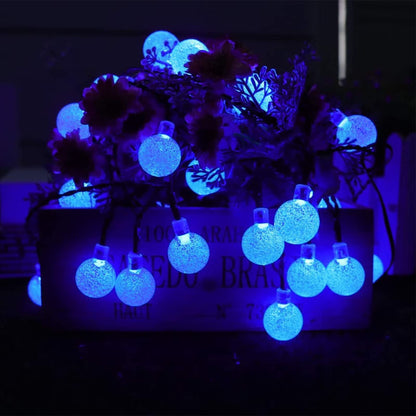Solar Garden Lights Outdoor, 36ft 60 LED Solar String Lights Waterproof, Solar Powered Crystal Ball Indoor/Outdoor Fairy Lights Decorative Lights for Garden, Patio, Yard, Festival, Parties (White)