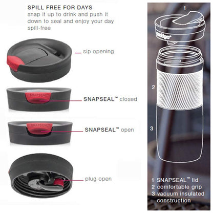 Contigo Byron Snapseal Travel Mug | Stainless Steel Thermal Mug | Vacuum Flask | Leakproof Tumbler | Coffee to Go Mug with BPA Free Easy-Clean Lid