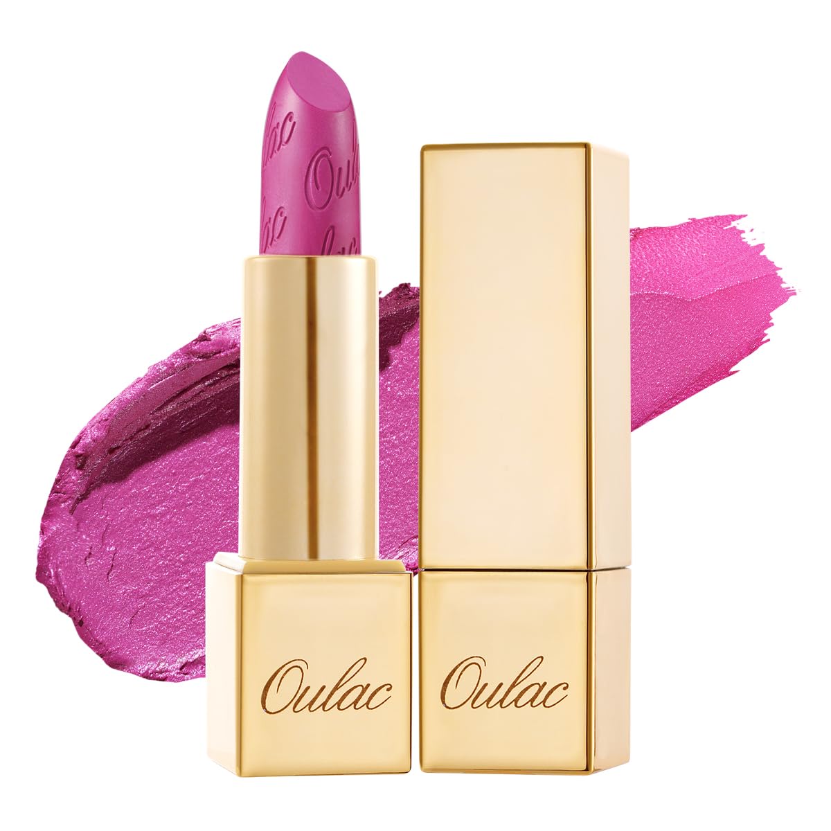 OULAC Metallic Shine Glitter Lipstick, Nude High Impact Lipcolor, Lightweight Soft and Ultra Hydrating, Long Lasting, Vegan & Cruelty-Free, Full-Coverage Lip Color 4.3 g/0.15 Sahara Gold(10)