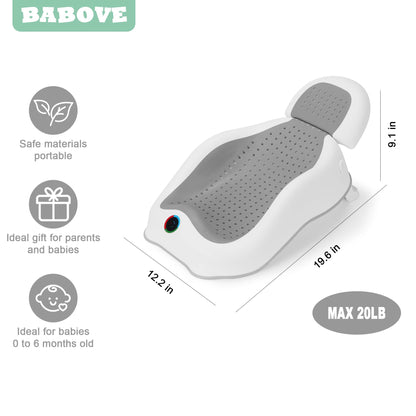 Baby Bath Support  Newborn  with Thermometer Collapsible , Baby tubs for Newborn Essentials Must Haves-Baby tub (Gray)