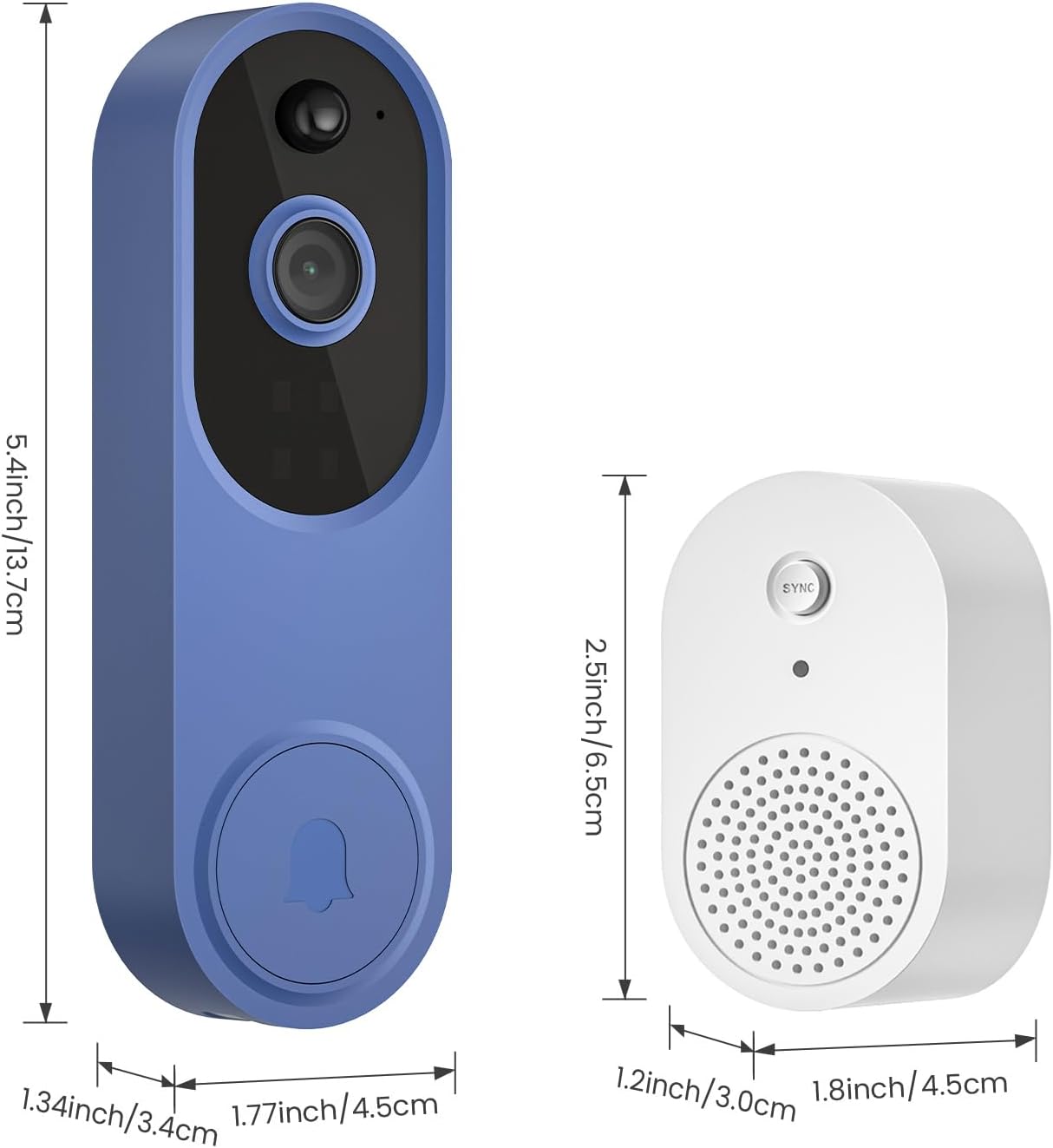 guggre Wireless Video Doorbell with Indoor Ring Chime, Enhanced Security with AI Human Detection, 2-Way Audio, HD Night Vision, AES-128 Cloud Storage, Real-Time Alerts, Smart Home Protection