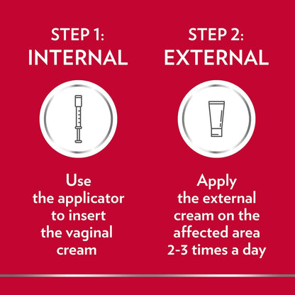 Canesten Thrush Combi Internal & External Creams for Thrush Treatment Clotrimazole Two-Step Complete Relief Thrush Treatment,2 Count