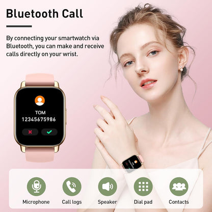 Smart Watch for Men & Women with Call Function, 1.95" HD Display, Heart Rate, SpO2, Sleep Tracker, 100+ Sports Modes, IP68 Waterproof Fitness Tracker for Android & iOS
