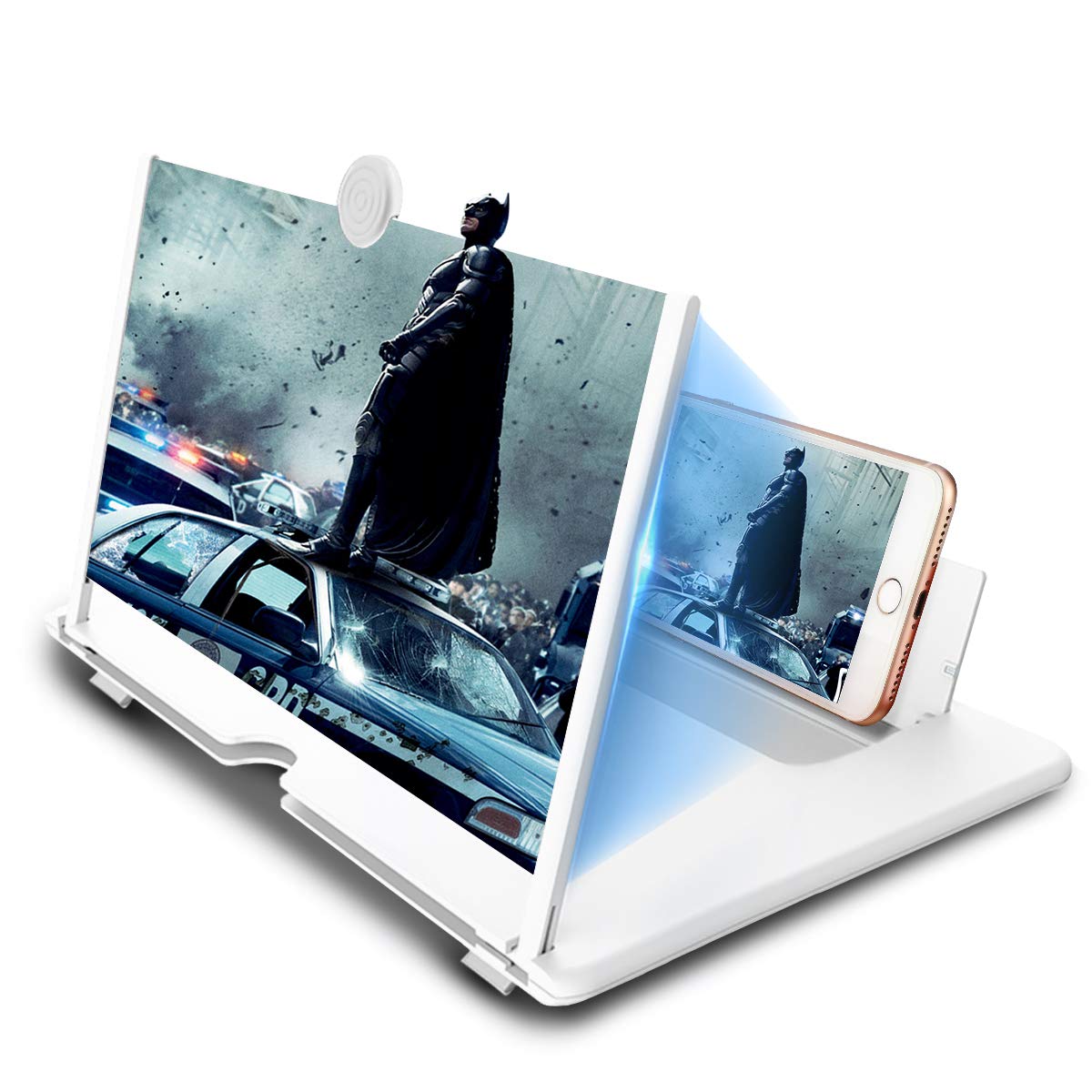 Newseego 12" Thin Foldable Phone Screen Magnifier,HD Phone Amplifier with Folding Stand Holder Portable Movie Video Game Enlarger 3d Movies Phone Projector Gadgets for Gifts-Black