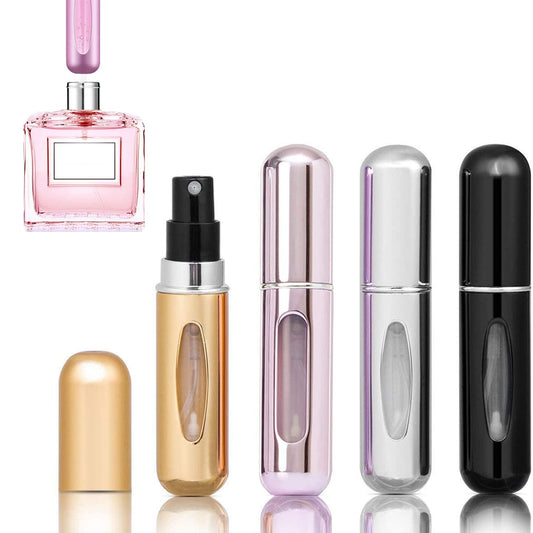 4PCS 5ml Perfume Atomiser Refillable Bottles Portable Mini Spray Travel Bottle Easy to Refill Empty Atomizer Bottle for Purse Handbag Pocket Luggage,Bright Color.