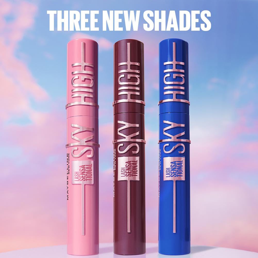 Maybelline New York Lash Sensational Sky High Mascara, Volumising & Lengthening Mascara, Washable Flake-Free Formula Infused with Bamboo Extract & Fibres, 7 ml, Shade: 01, Black