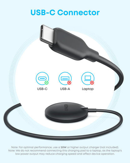 Anker Zolo Magnetic Wireless Charger – Qi2 Certified 15W MagSafe-Compatible Pad with 5ft USB-C Cable for iPhone 16/15/14/13 Series & AirPods (Adapter Not Included)