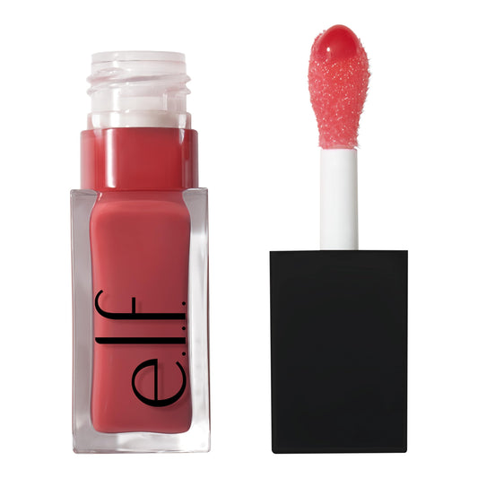 e.l.f. Glow Reviver Lip Oil, Nourishing Tinted Lip Oil For A High-Shine Finish, Infused With Jojoba Oil, Vegan & Cruelty-Free, Rose Envy